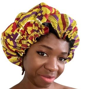 African Ankara Satin Bonnet